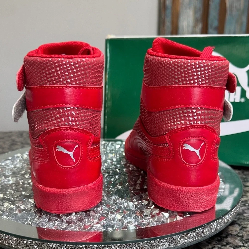 Puma Sky ll Hi Red and Silver High-Top Sneakers NWT 7